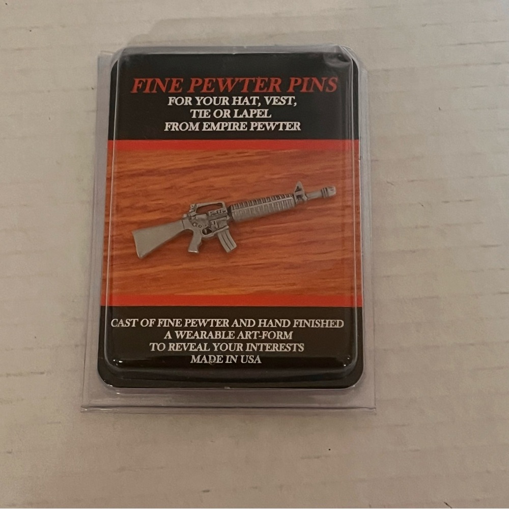 Empire Pewter Rifle Pewter Pin For Hat Vest Tie Lapel Made In USA